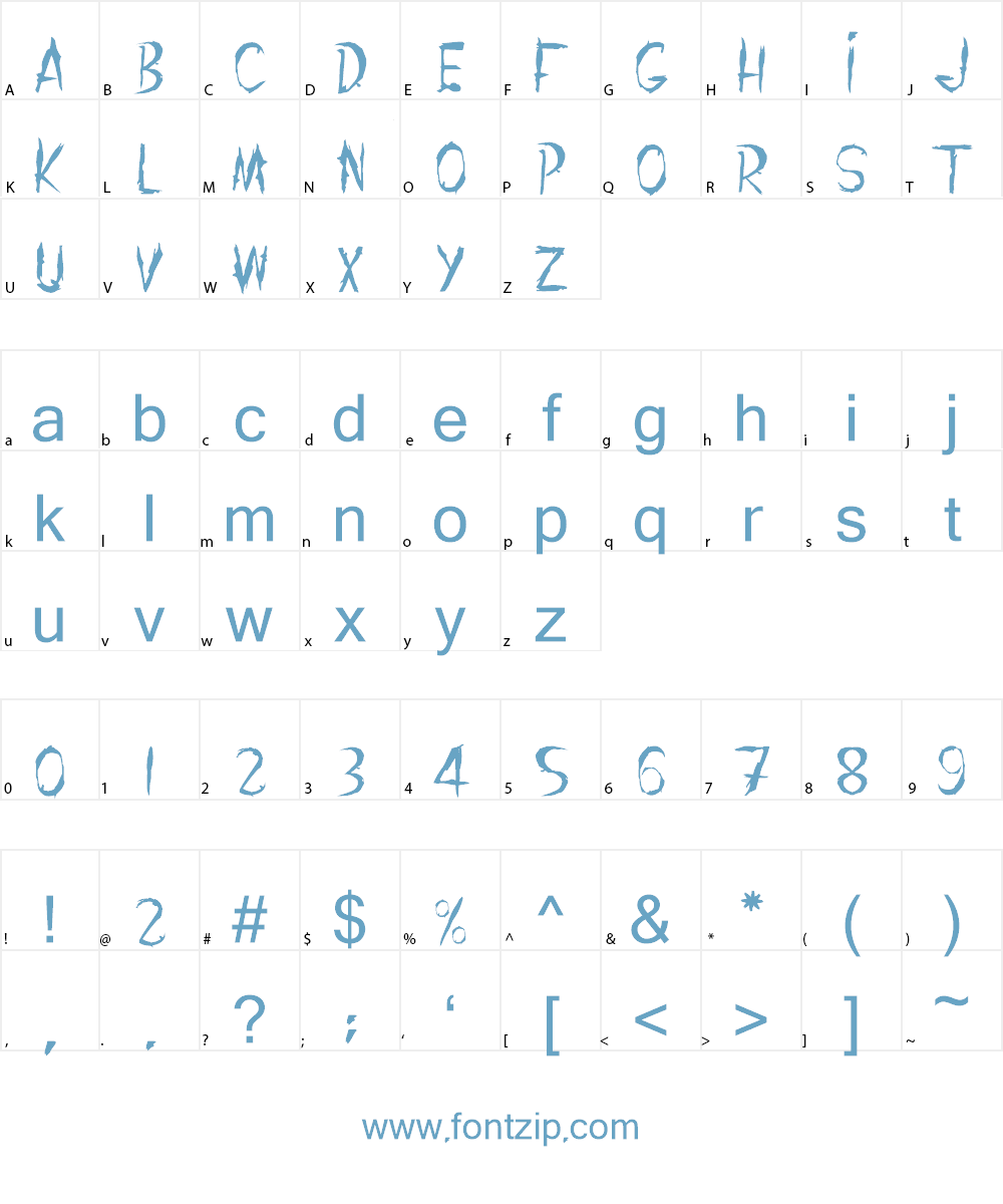 THE SHANGHAI GHOST Font Character